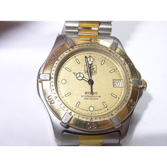 38mm TAG Heuer 2000 Pro 964.006 Mens  2Tone Gold Steel 200M Quartz Dive Watch - Picture 2 of 15